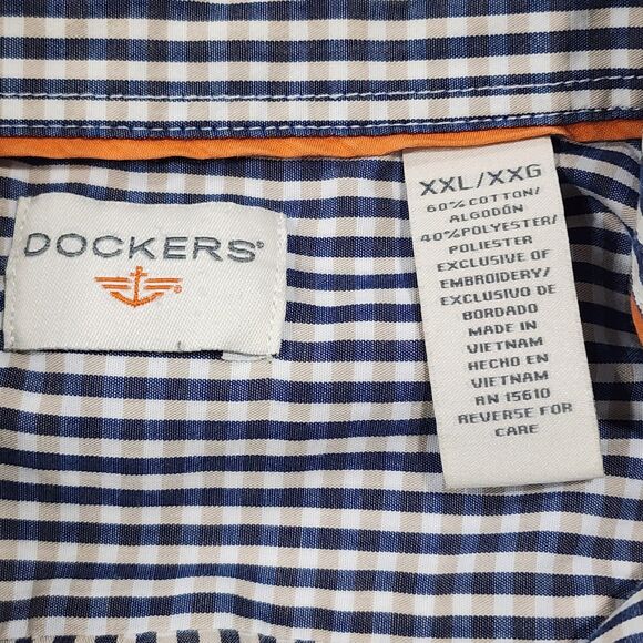 Dockers Shirt Men's Button Up Long Sleeve Striped Cotton Blend Sizes XXL - Picture 6 of 8